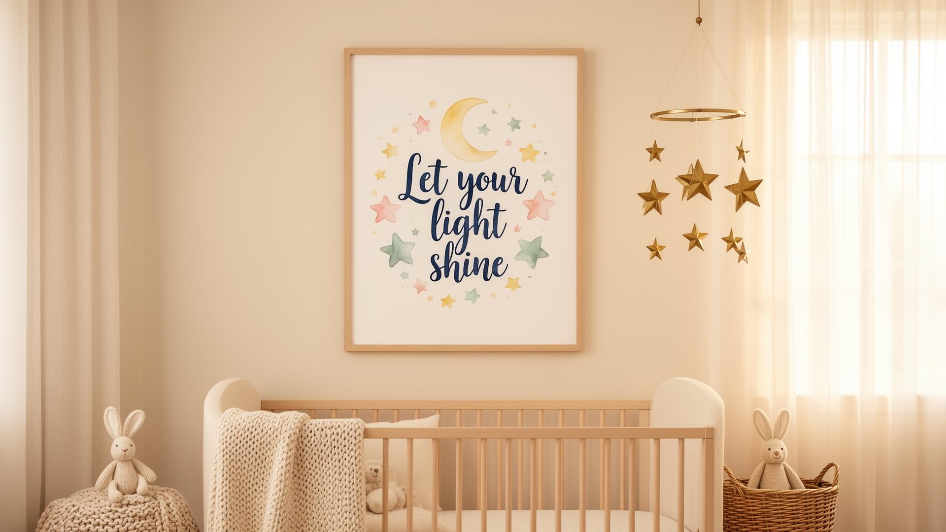 Let Your Light Shine wall art mockup